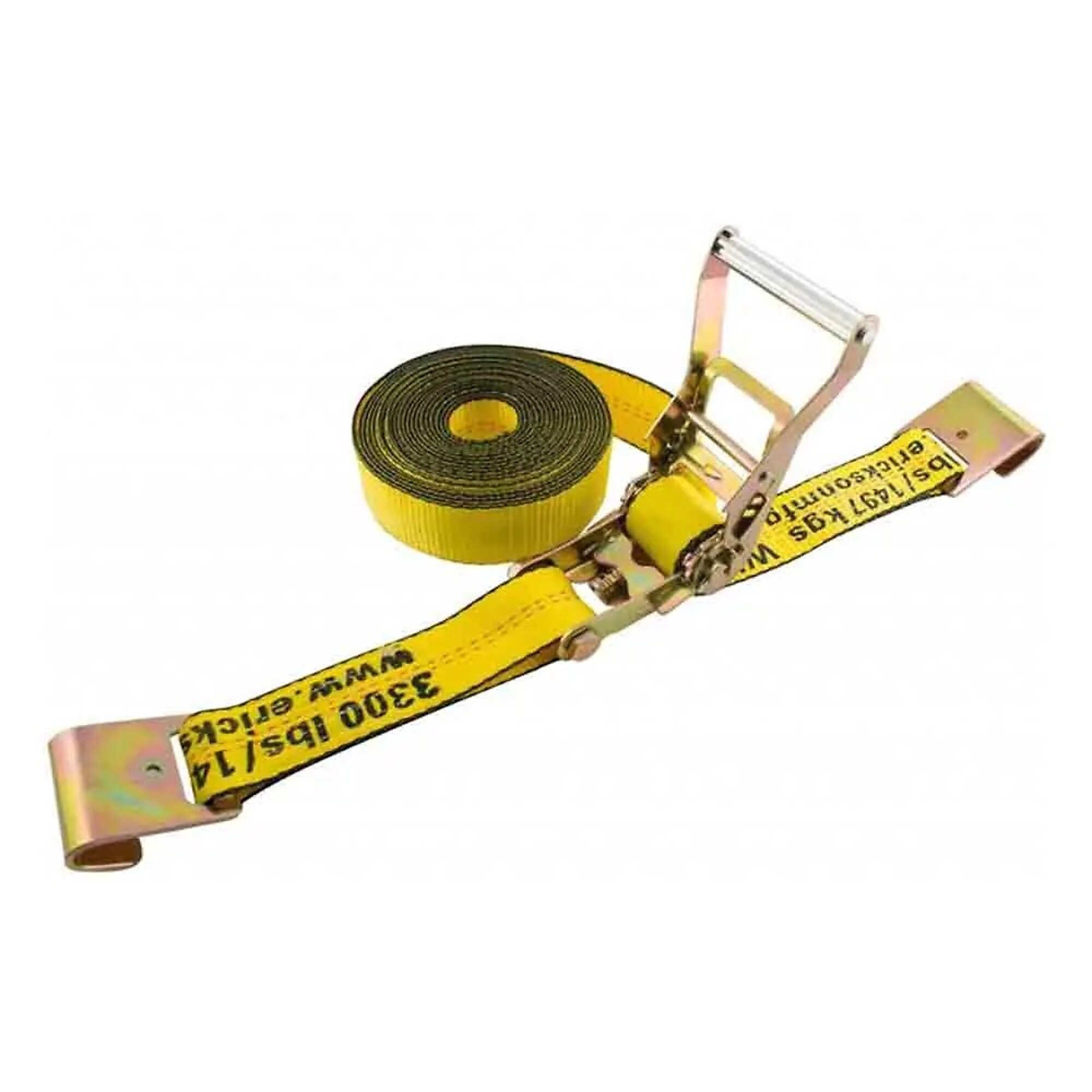 Erickson, Ratchet Strap with Flat Hooks, 2 inch x 27 foot Strap, Heavy Duty, 10K Capacity, Model# E-78527